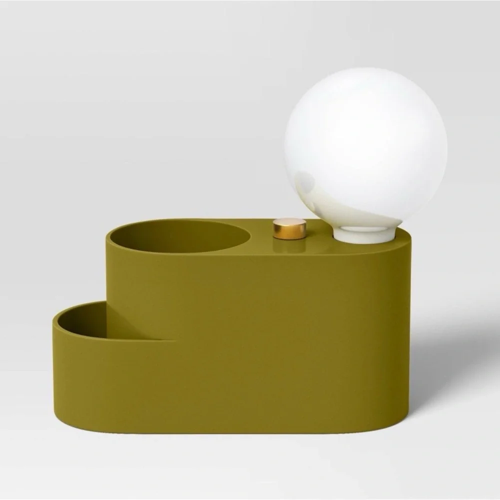 Orb Shade Organizer Novelty Table Lamp Olive Green Room Essentials New with Tag